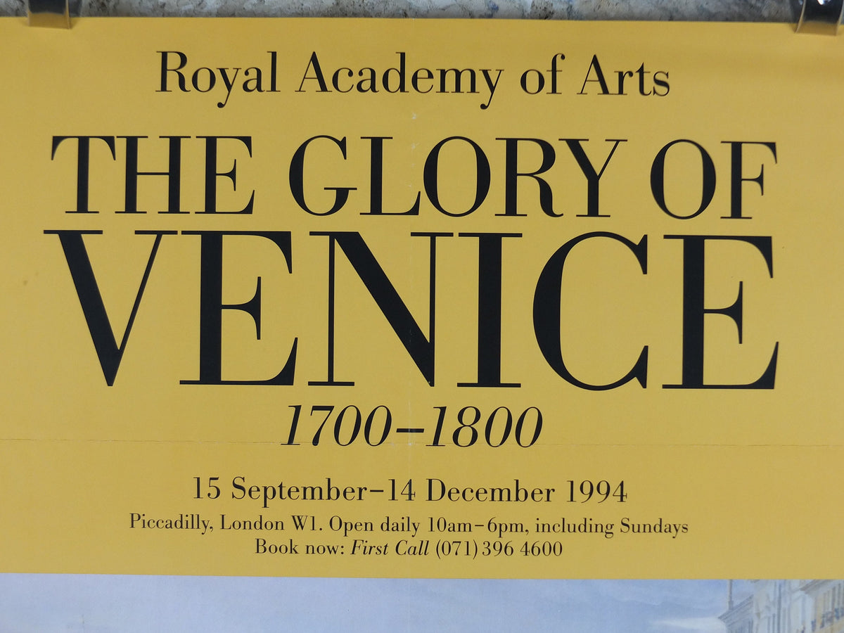 1994 Royal Academy of Arts Poster, The Glory of Venice, Luca Carlevaris "Regatta on the Grand Canal" 1709 gallery exhibition, wall art decor