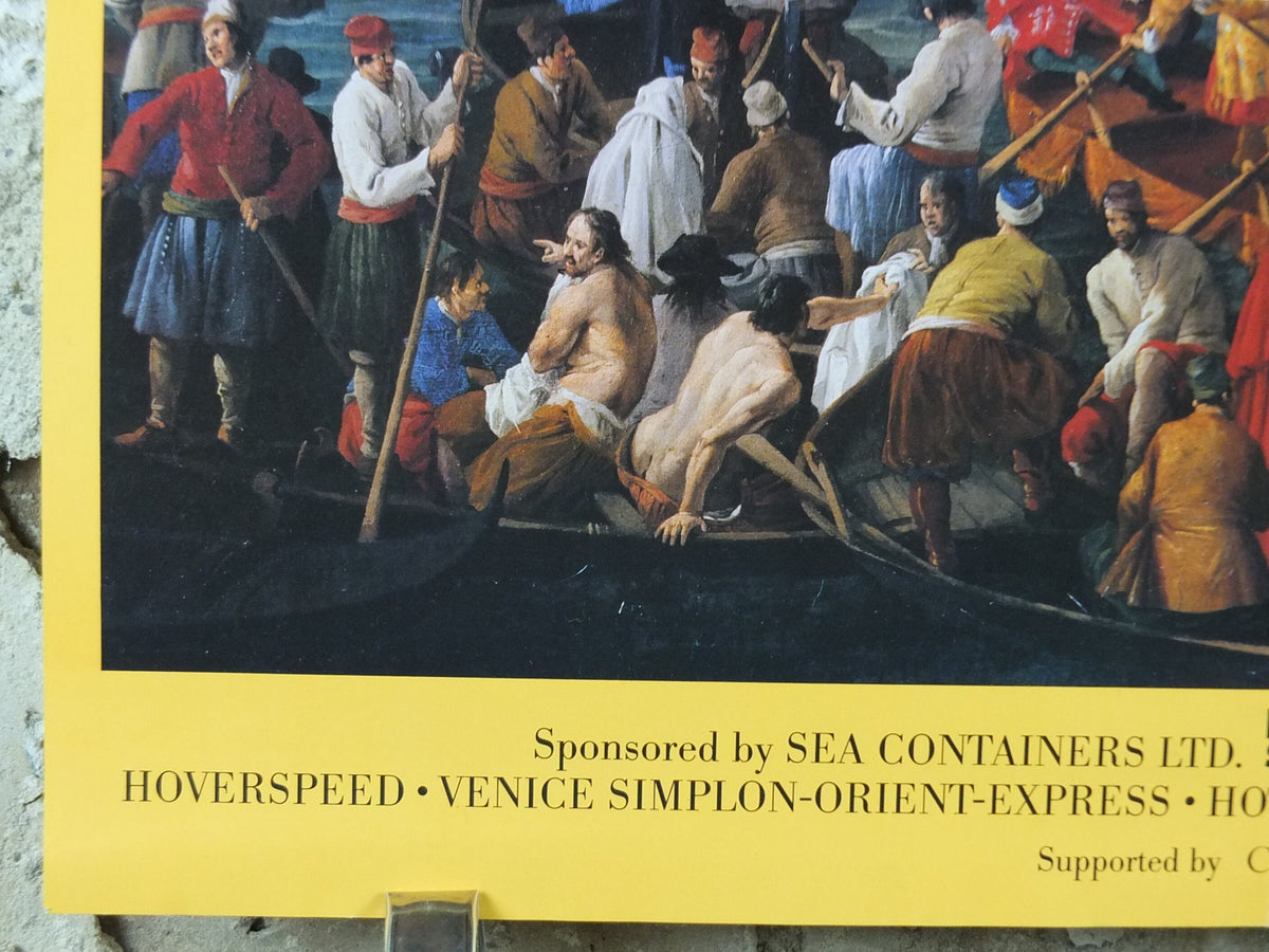 1994 Royal Academy of Arts Poster, The Glory of Venice, Luca Carlevaris "Regatta on the Grand Canal" 1709 gallery exhibition, wall art decor