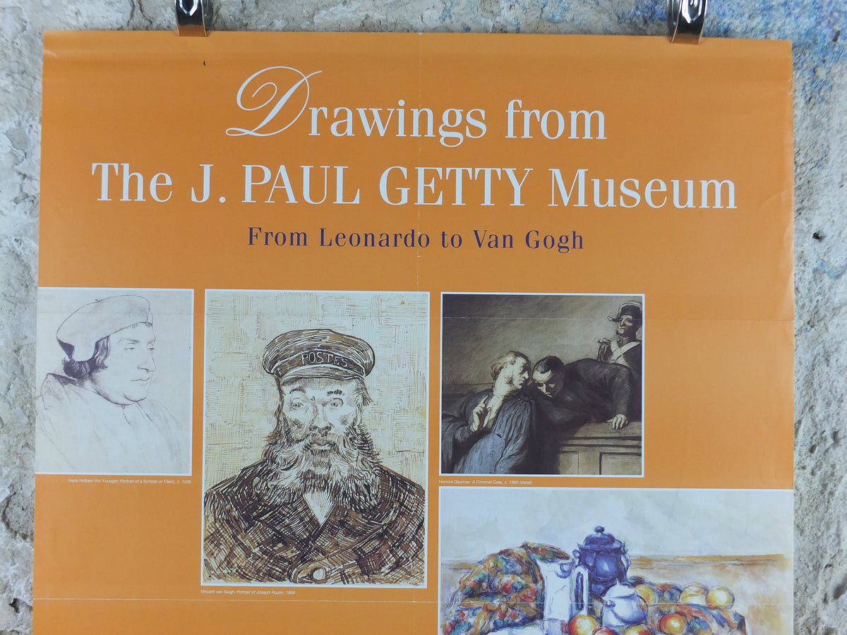 1993 Royal Academy of Arts Poster, The J. Paul Getty Museum, From Leonardo to Van Gogh, Drawings artist gallery exhibition, wall art decor