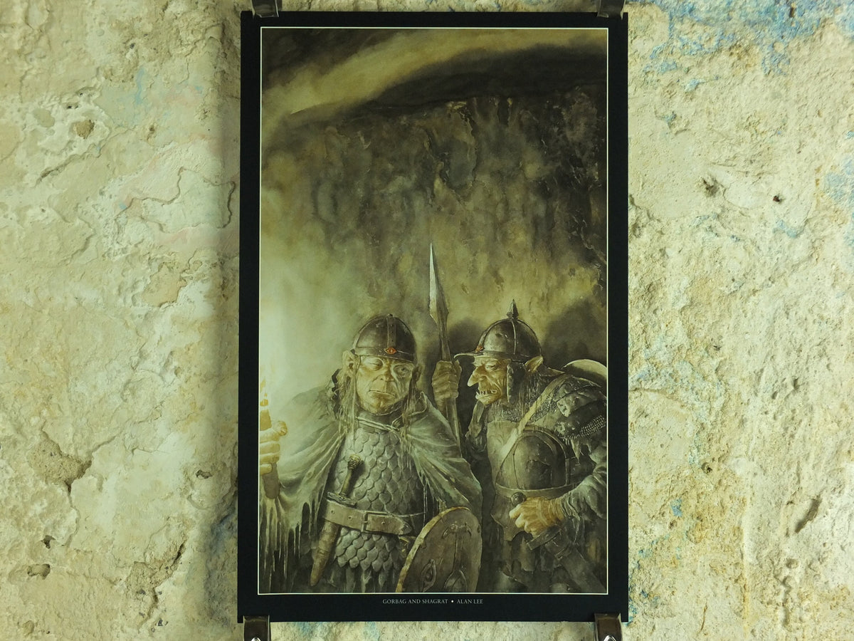 1999 Mordor Goblins and Orcs Poster, Gorbag and Shagrat by Alan Lee, Vintage Lord of the Rings, Tolkien, print wall art decor Active