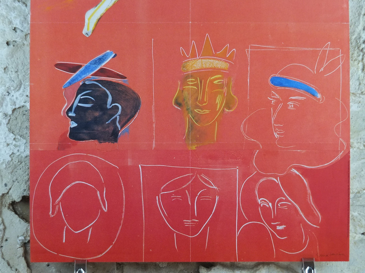 1993 Royal Academy of Arts Poster, Sonia Lawson, "Nice people and leaping Hare" 1993 abstract artist gallery exhibition, wall art decor