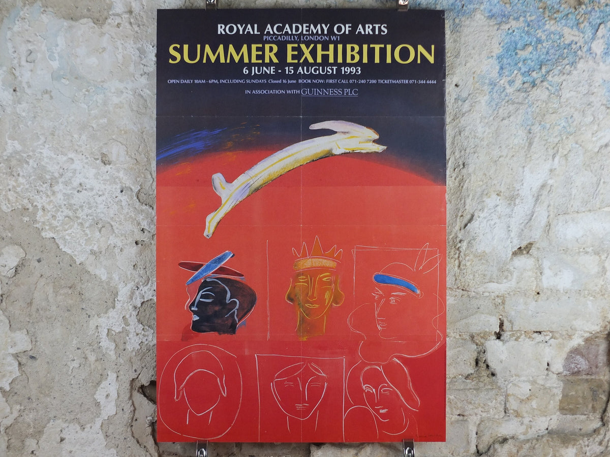 1993 Royal Academy of Arts Poster, Sonia Lawson, "Nice people and leaping Hare" 1993 abstract artist gallery exhibition, wall art decor