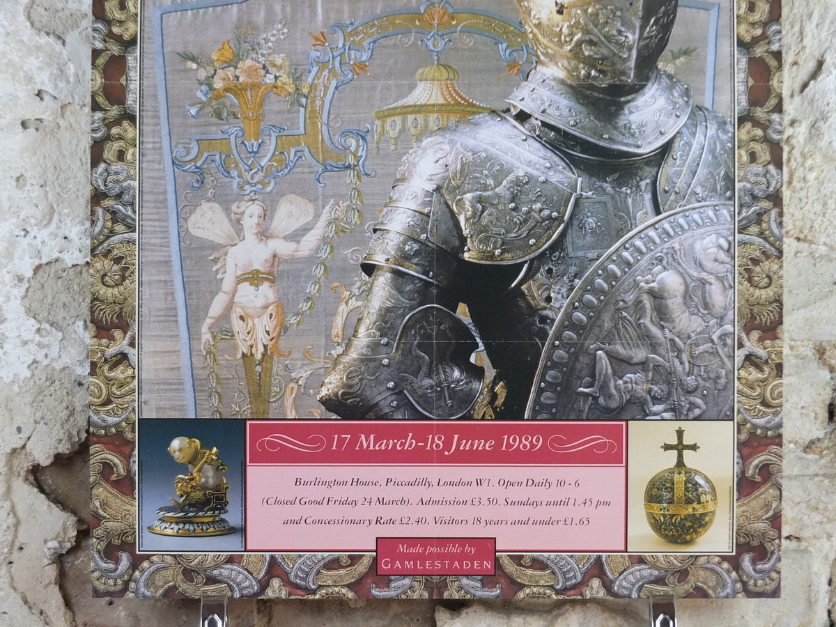 1989 Royal Academy of Arts Poster, "The Royal Treasures of Sweden 1550-1700" gallery exhibition, wall art decor