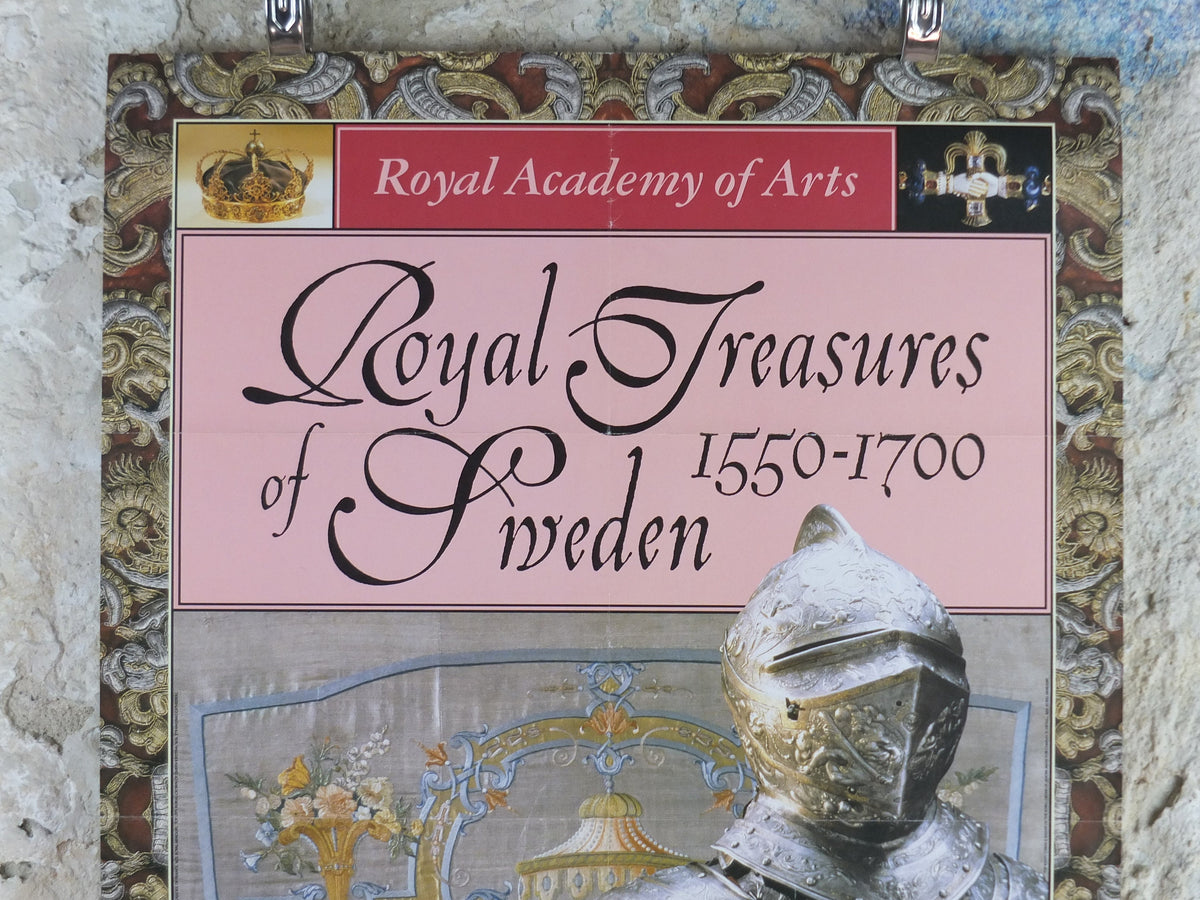 1989 Royal Academy of Arts Poster, "The Royal Treasures of Sweden 1550-1700" gallery exhibition, wall art decor