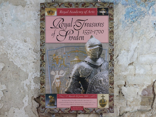 1989 Royal Academy of Arts Poster, "The Royal Treasures of Sweden 1550-1700" gallery exhibition, wall art decor
