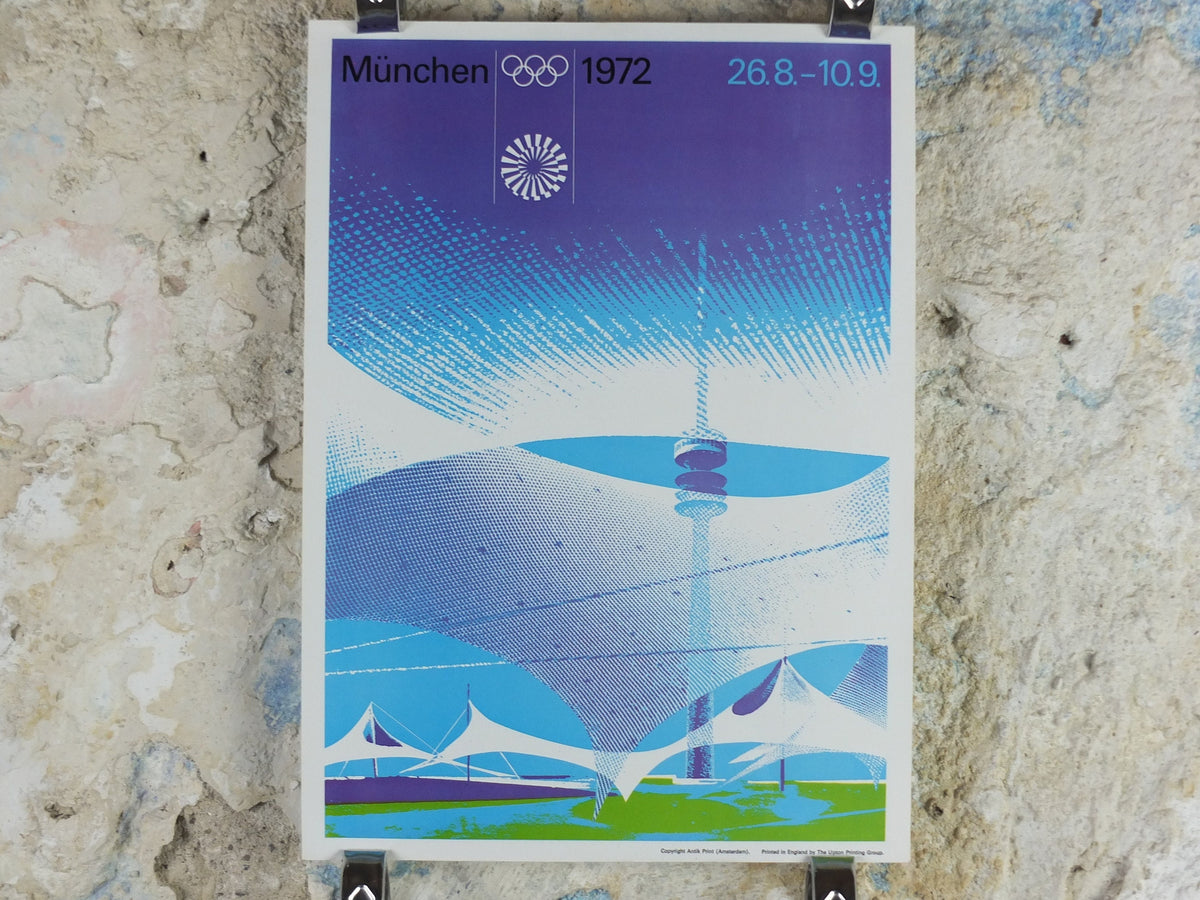 Vintage Olympic Games Munchen Munich 1972 Poster rings sports sport international summer wall art reprint 1970s