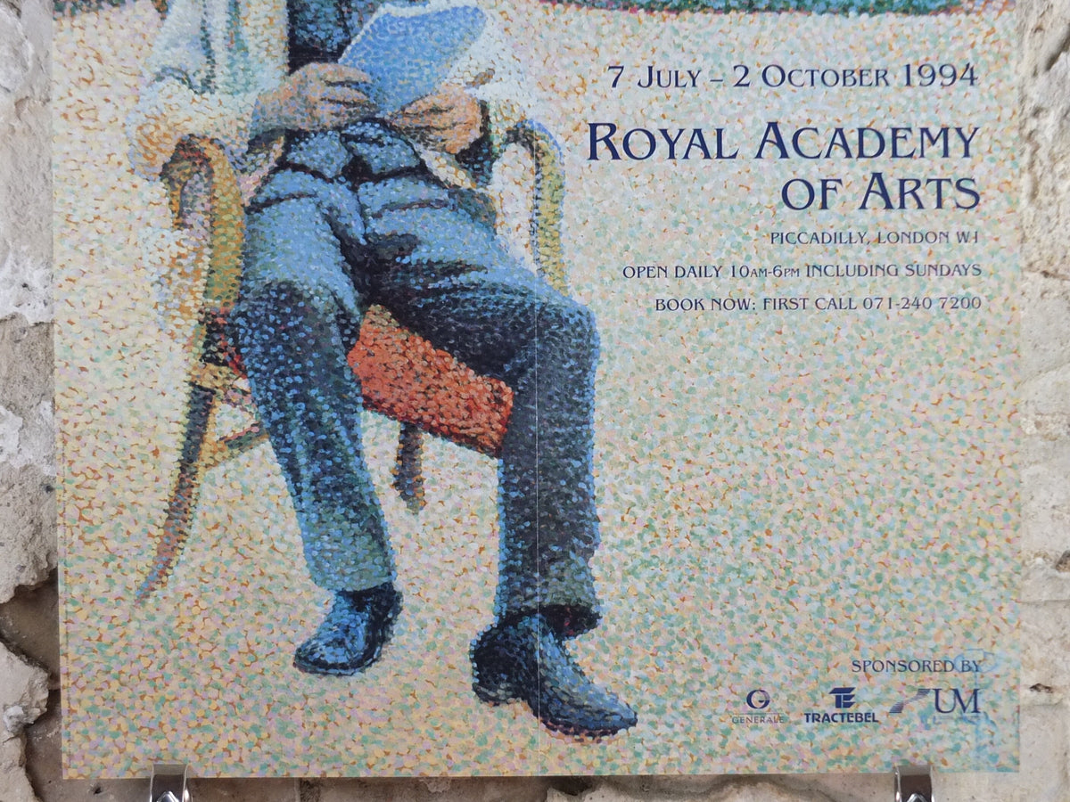 1994 Royal Academy of Arts Poster, Henry van de Velde, "Pere Biart reading in the garden" 1890 Impression gallery exhibition, wall art decor