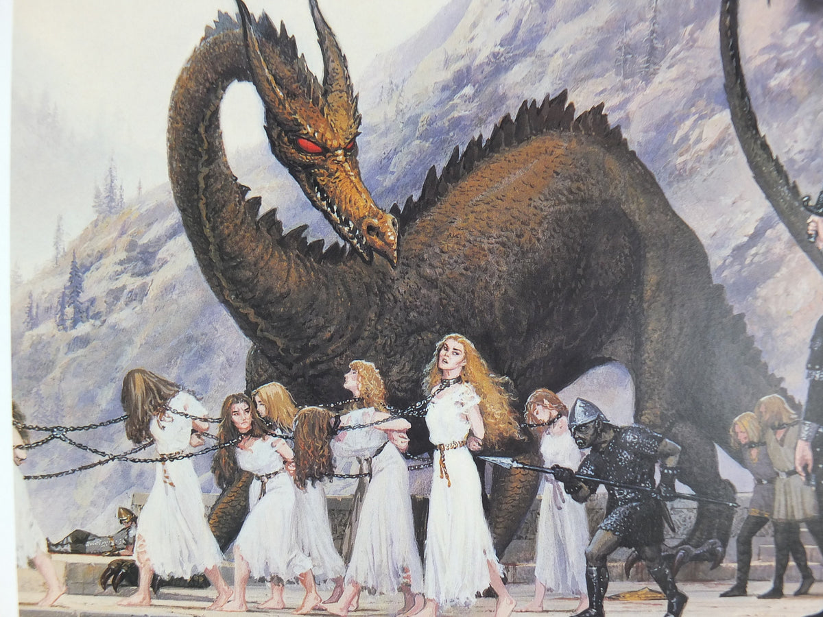 1998 Tolkien Silmarillion Poster, The Sack of Nargothrond, by Ted Nasmith, Middle Earth pre Lord of the Rings, print wall art decor