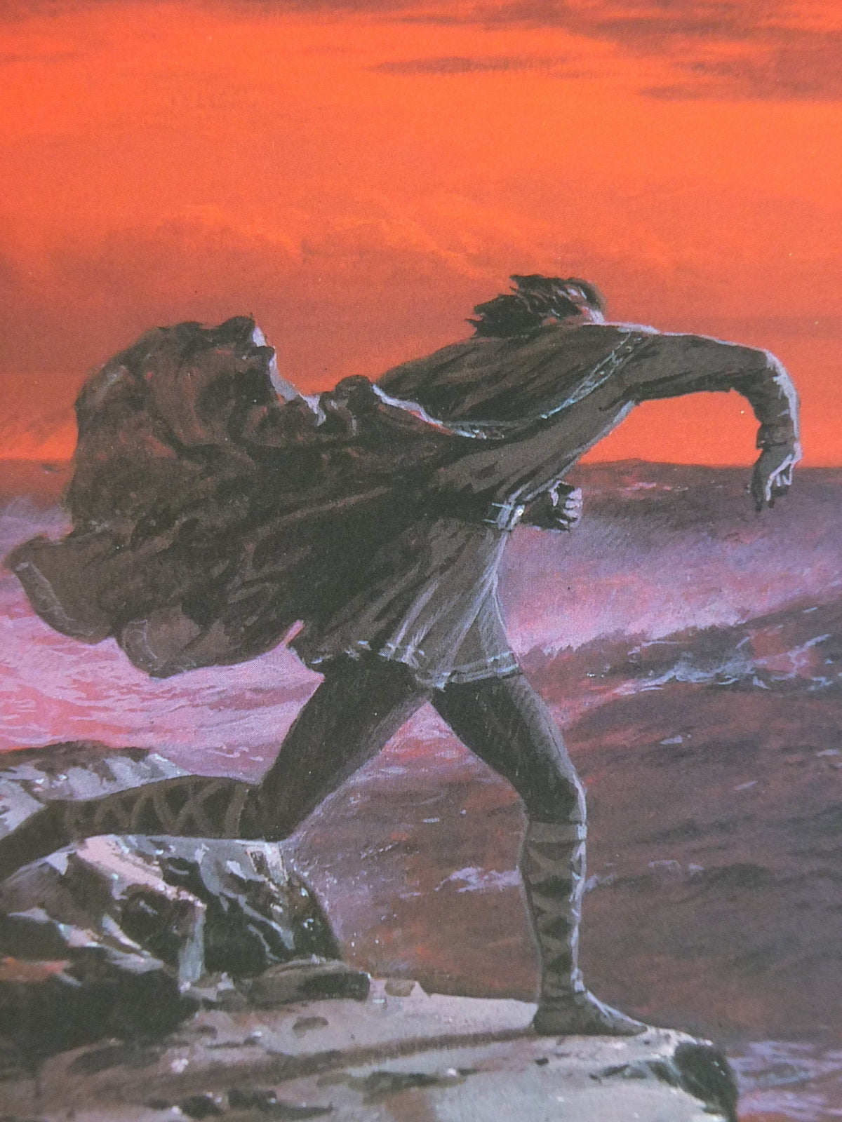 1998 Tolkien Silmarillion Poster, Maglor casts Silmaril in the sea, by Ted Nasmith, Middle Earth pre Lord of the Rings, print wall art decor