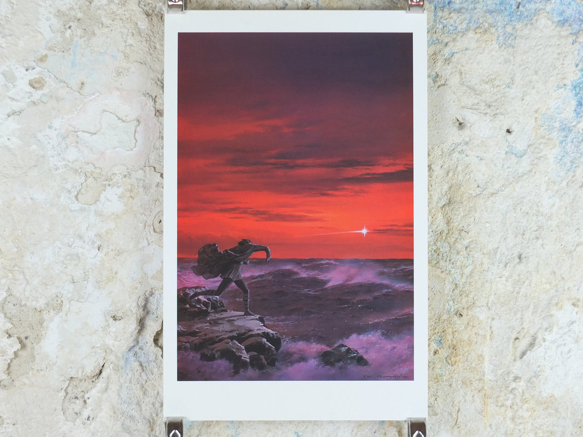 1998 Tolkien Silmarillion Poster, Maglor casts Silmaril in the sea, by Ted Nasmith, Middle Earth pre Lord of the Rings, print wall art decor