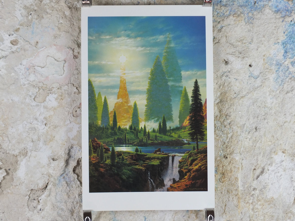 1998 Tolkien Silmarillion Poster, The Lamp of the Valar, by Ted Nasmith, Middle Earth pre Lord of the Rings, print wall art decor