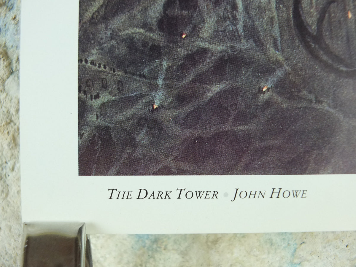 1993 Tolkien The Two Towers Poster, The Dark Tower and Nazgul, by John Howe, Middle Earth, Lord of the Rings, print wall art decor