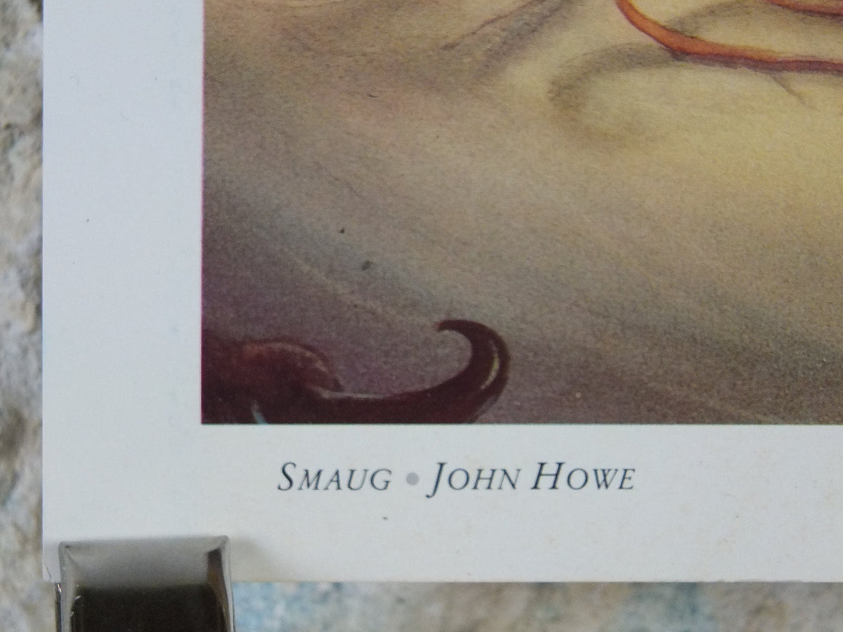 1993 Tolkien The Hobbit Poster, Smaug, by John Howe, Middle Earth, Lord of the Rings, print wall art decor