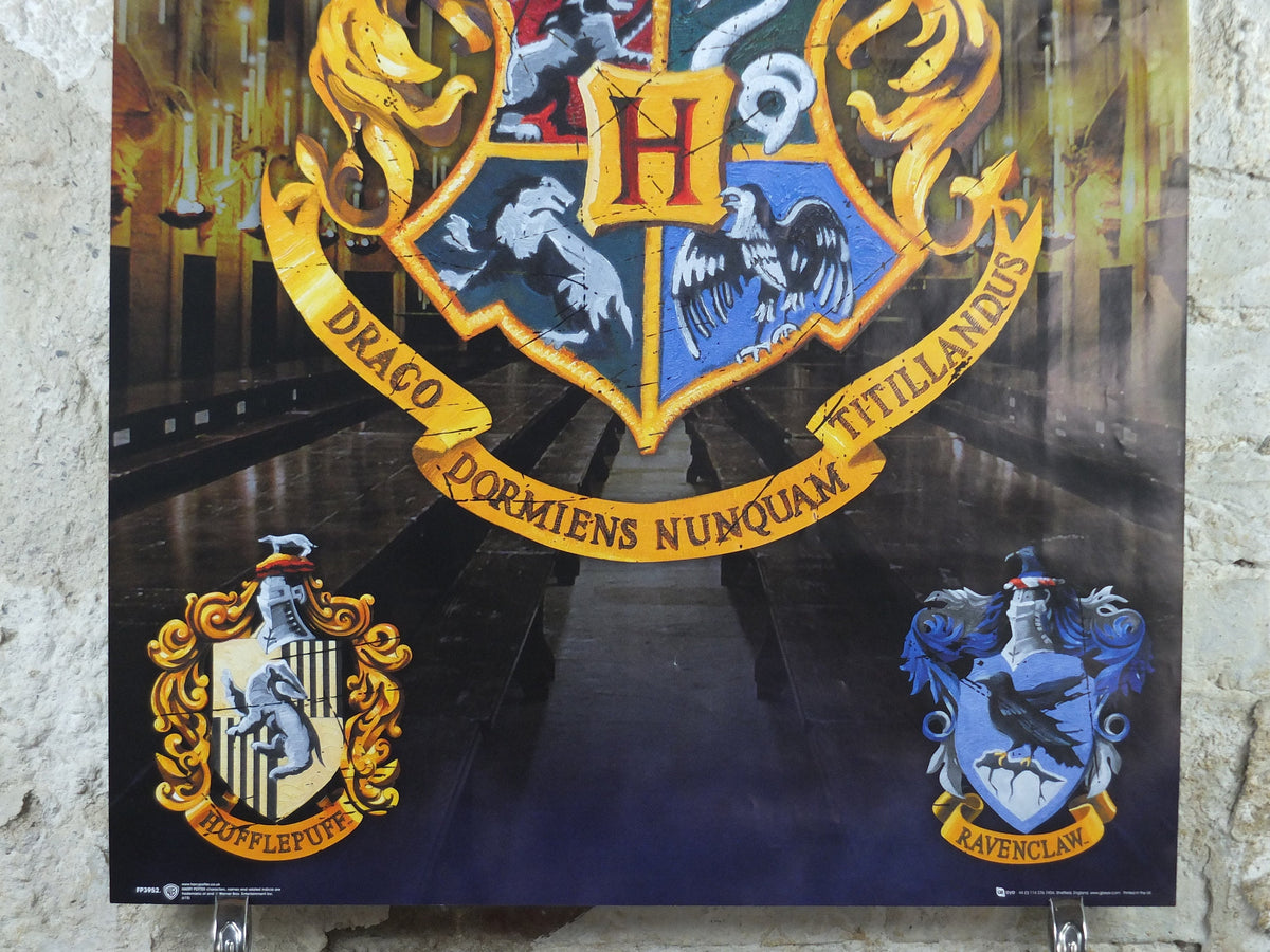 Vintage Harry Potter Hogwarts Poster, Hogwarts Houses, wall art cinema film memorabilia