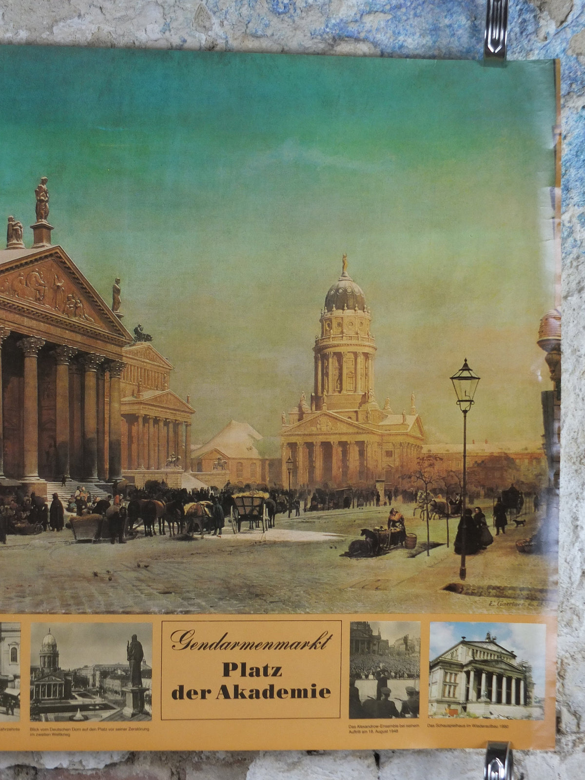 1980s East Berlin Poster, DDR, Gendarmenmarkt, Platz der Akademie, Gaertner 1857, travel tourism holiday vacation wall art decor