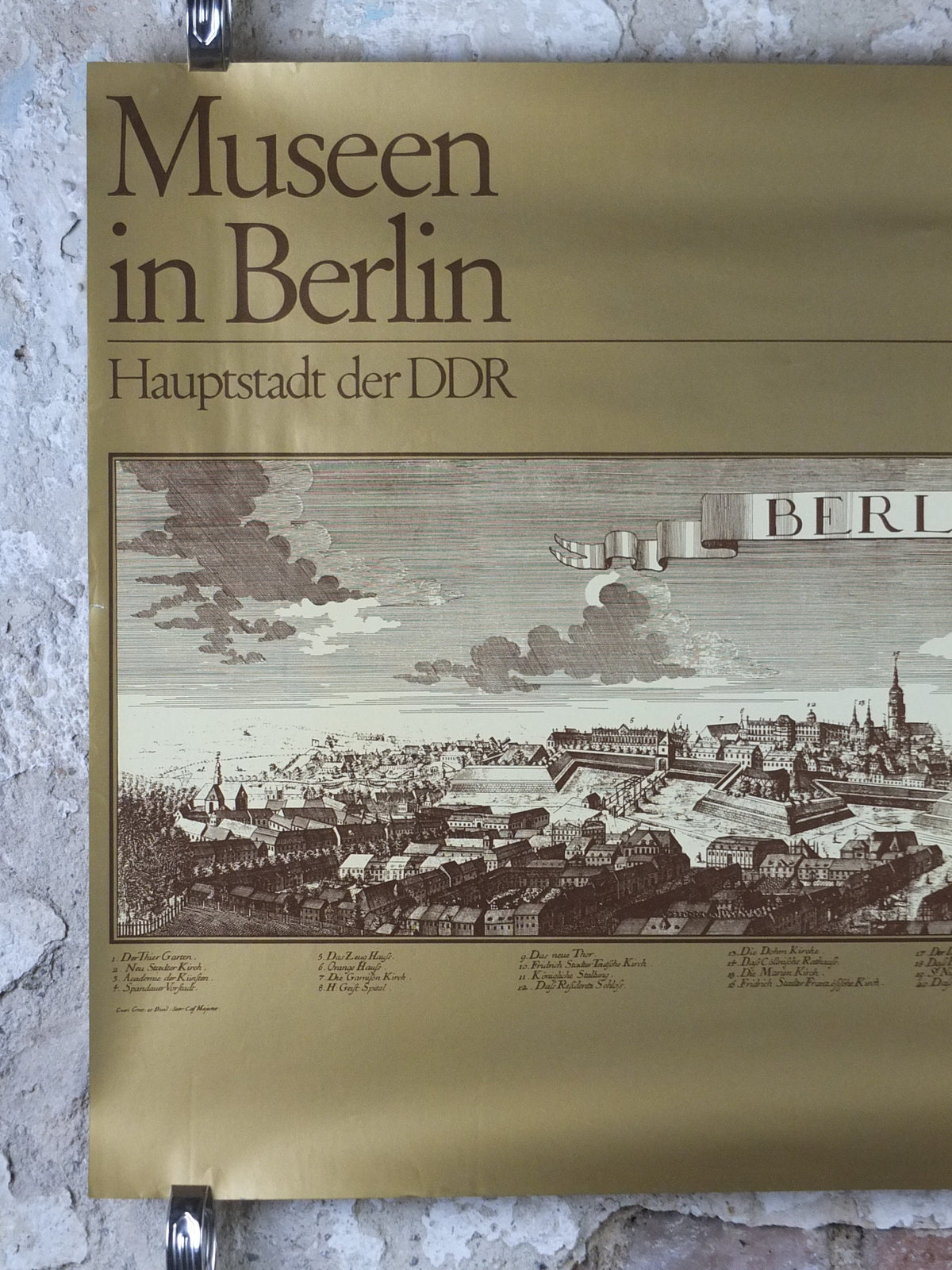 1980s DDR East Berlin Poster, Museums in Berlin, The Capital City of the DDR, travel tourism holiday vacation wall art decor
