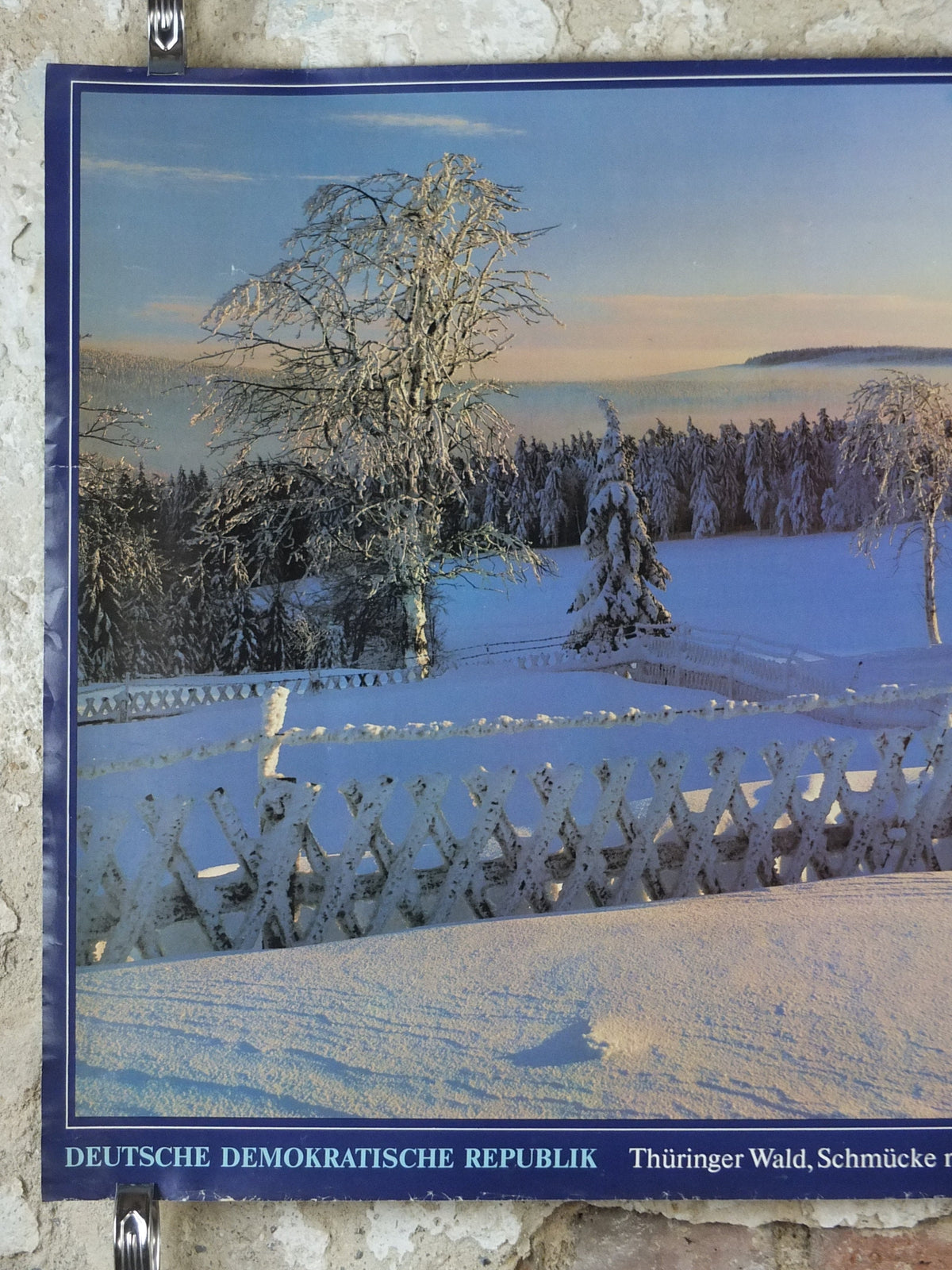 1980s Thüringer Wald East Germany Poster, DDR, Schmücke mit Sachsenstein, GDR travel tourism holiday vacation wall art decor