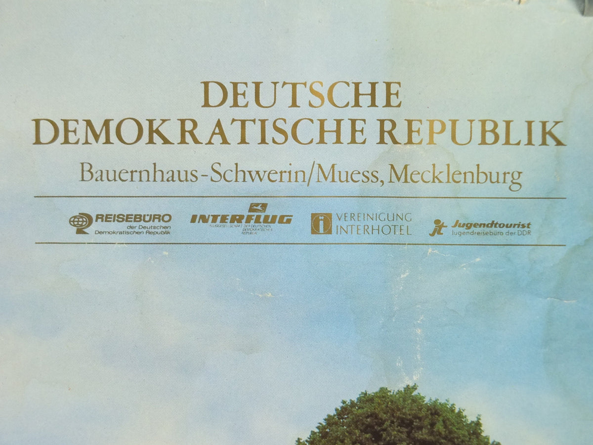 1980s Bauernhaus Schwerin East Germany Poster, DDR, Meuss, Mecklenburg, GDR travel tourism holiday vacation wall art decor
