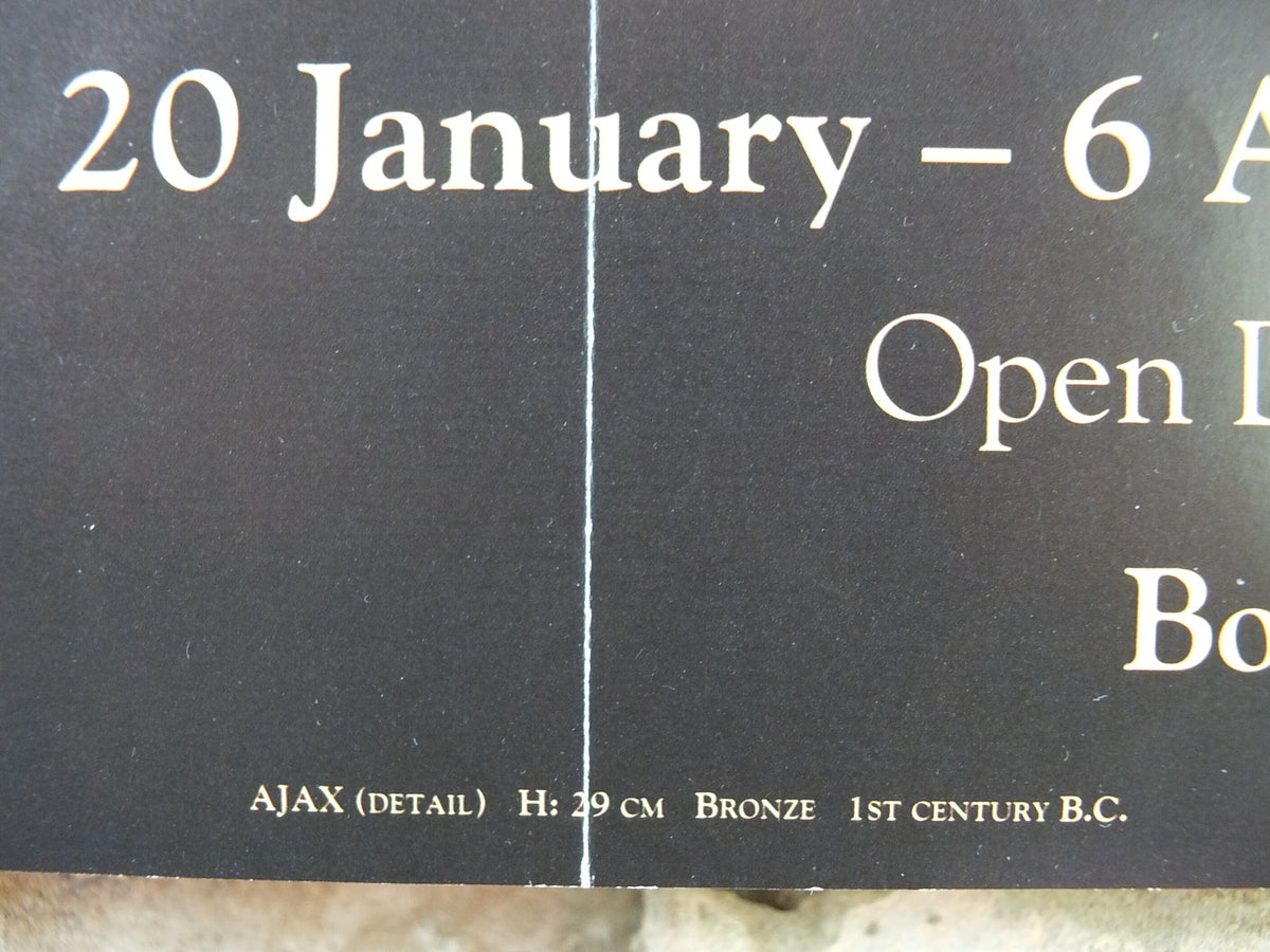 1994 Royal Academy of Arts Poster, Ajax in Bronze 1st Century, "Art of the Ancient World" sculpture gallery exhibition, wall art decor
