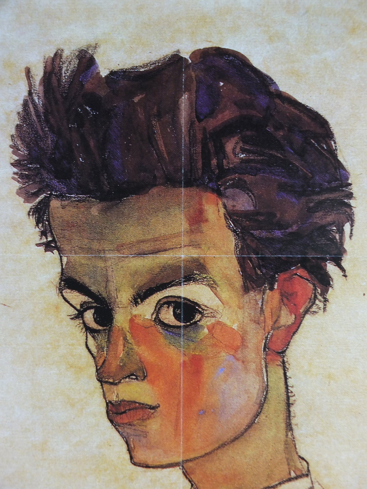1990 Royal Academy of Arts Poster, Egon Schiele, "Self portrait" 1910 Expressionism gallery exhibition, wall art decor