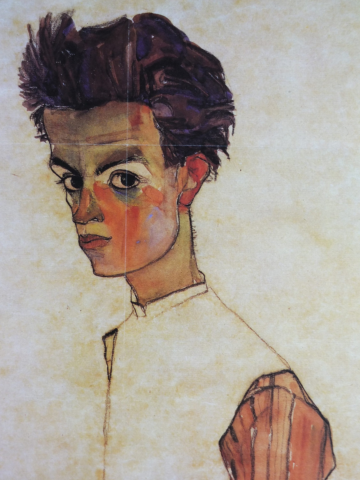1990 Royal Academy of Arts Poster, Egon Schiele, "Self portrait" 1910 Expressionism gallery exhibition, wall art decor
