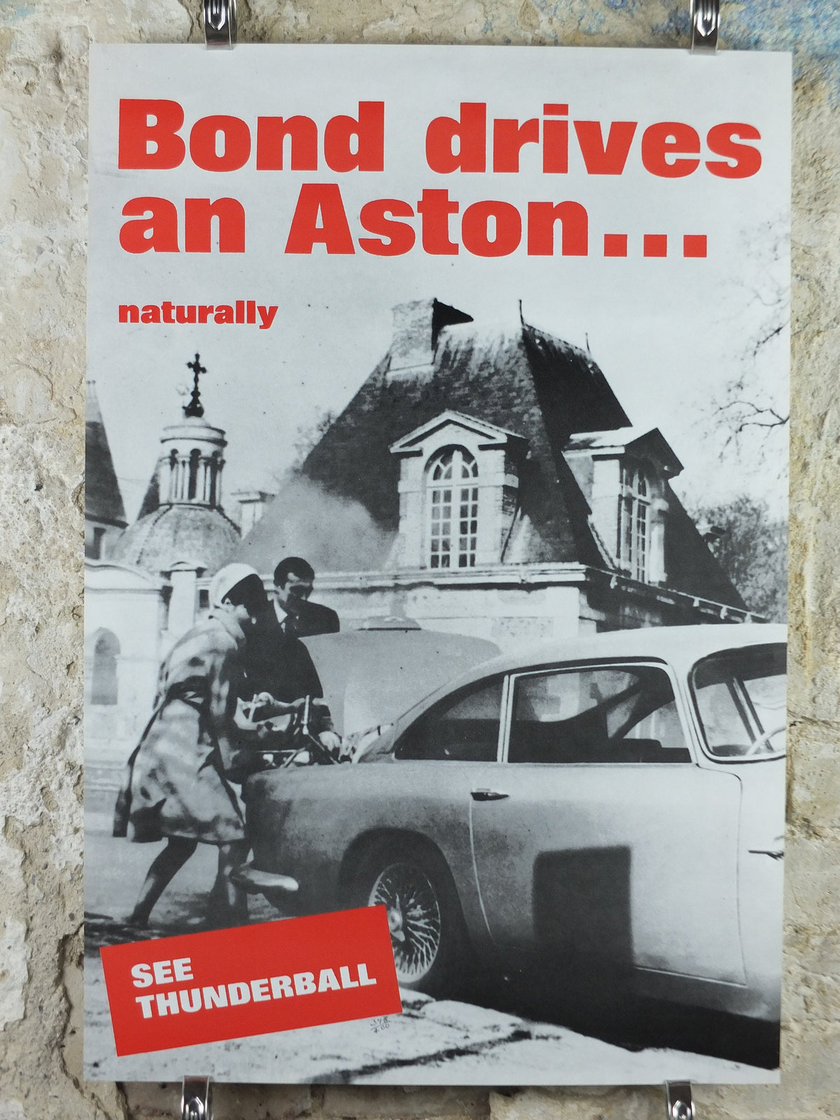 Limited Edition "Bond drives an Aston Martin" Poster, DB5 Thunderball, 234 of 400, 007 James Bond, Sean Connery, Ian Fleming, wall art decor
