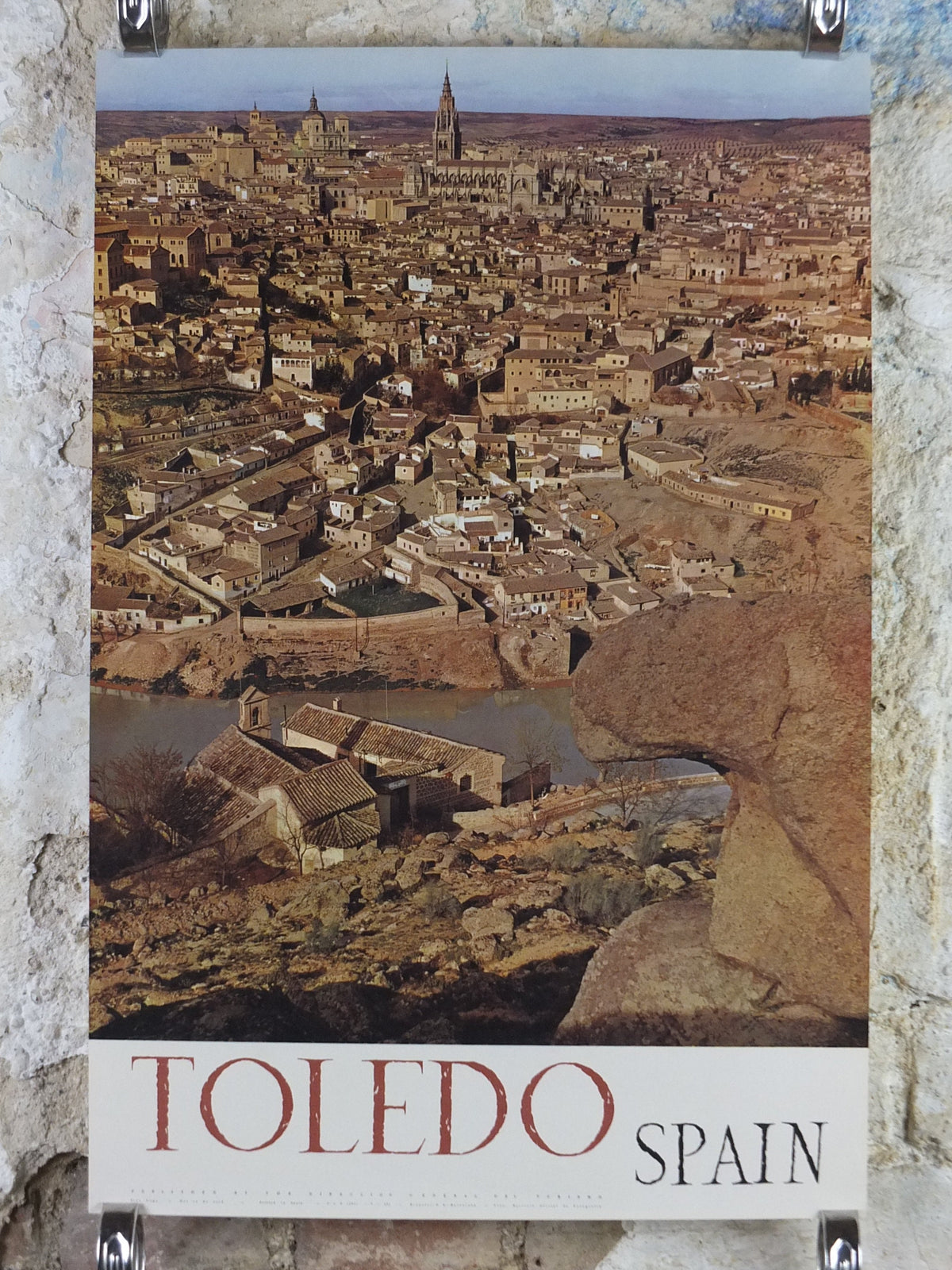 1960s Toledo Travel Poster, Capital of Visigoth Iberia, Vintage Spanish, Spain travel tourism, holiday vacation, wall art decor