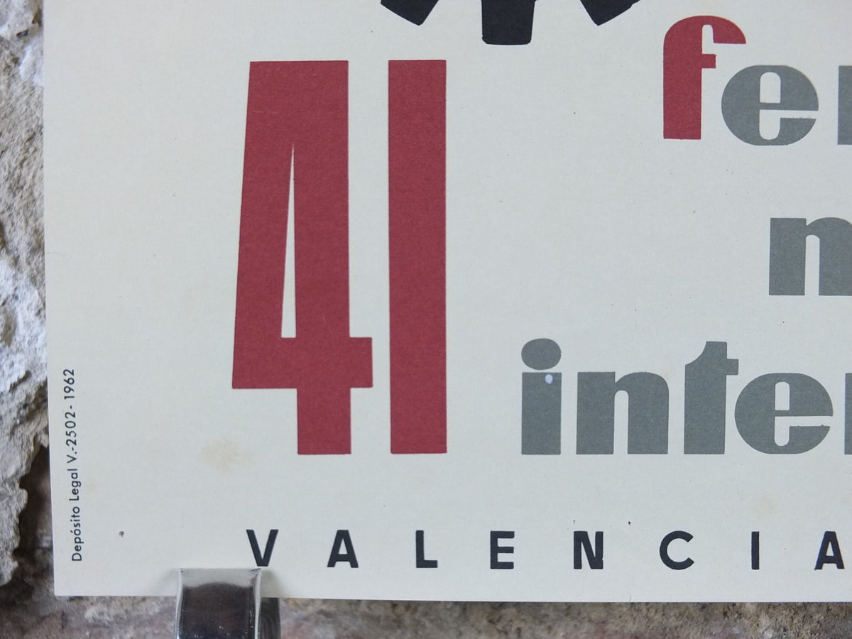 1963 Valencia Feria Muestrario Internacional Poster, Original Vintage Spanish, Valencia Trade Fair, Advertising print, wall art retro decor