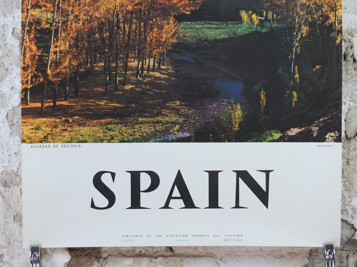 1960s Segovia Espana Travel Poster, Alcázar of Segovia, Vintage Spanish, Spain travel tourism, holiday vacation, wall art decor