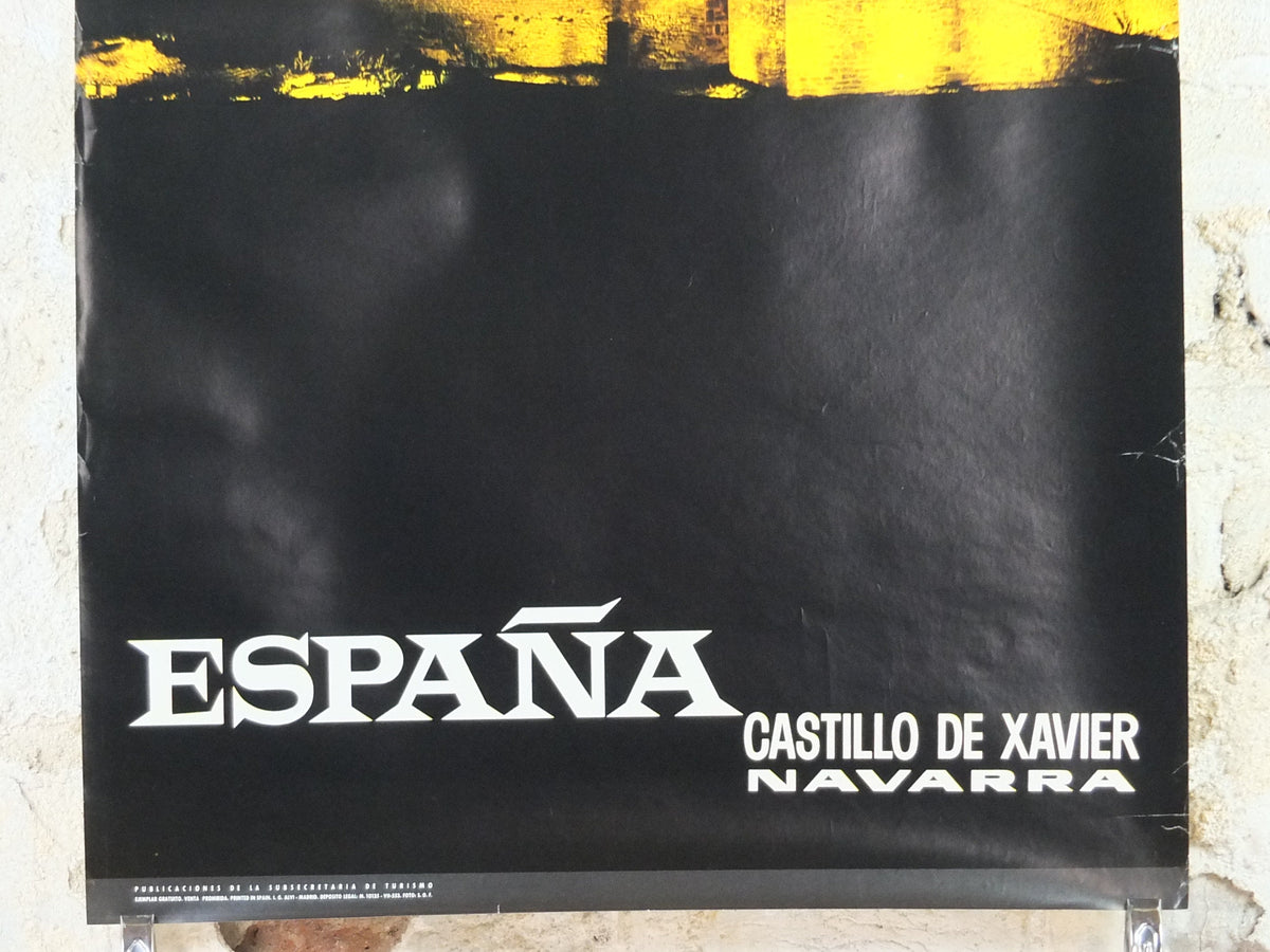 1960s Navarre Travel Poster, Castillo de Xavier, Vintage Spanish, Spain travel tourism, holiday vacation, wall art decor