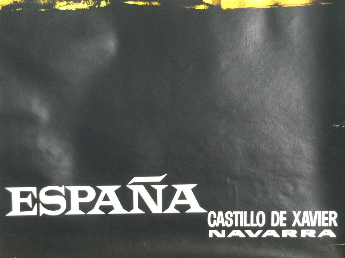 1960s Navarre Travel Poster, Castillo de Xavier, Vintage Spanish, Spain travel tourism, holiday vacation, wall art decor