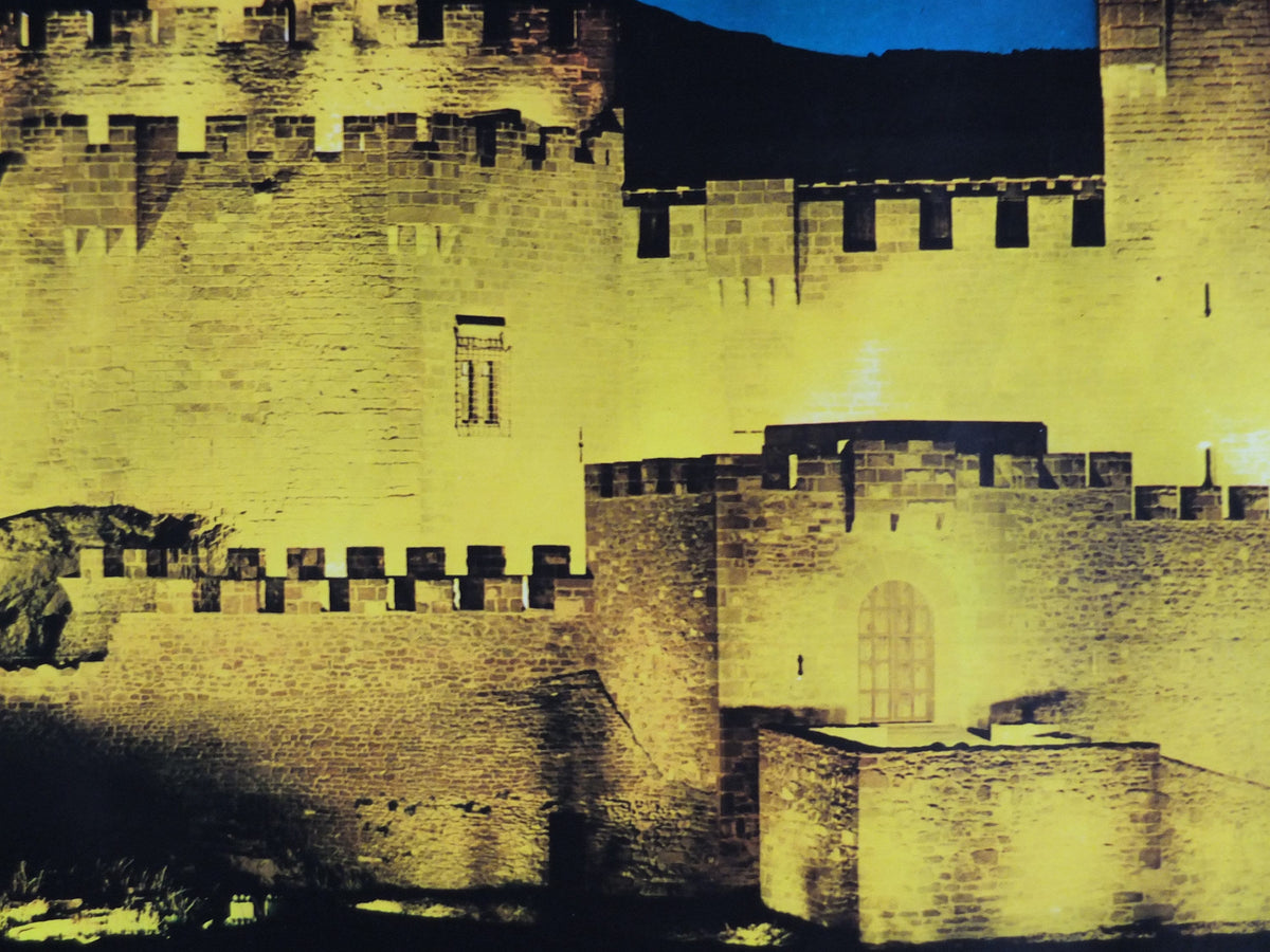 1960s Navarre Travel Poster, Castillo de Xavier, Vintage Spanish, Spain travel tourism, holiday vacation, wall art decor