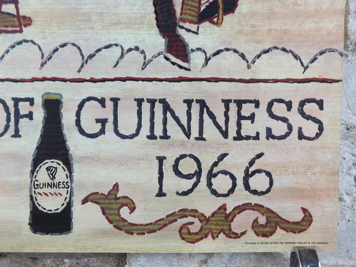 1066 Guinness Poster, 1966 Original, Bayeux Tapestry theme, Norman Invasion of Britain, Beer advertising campaign, retro wall art decor