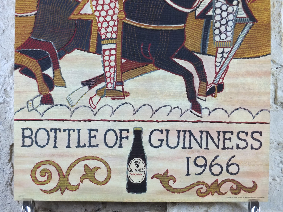 1066 Guinness Poster, 1966 Original, Bayeux Tapestry theme, Norman Invasion of Britain, Beer advertising campaign, retro wall art decor