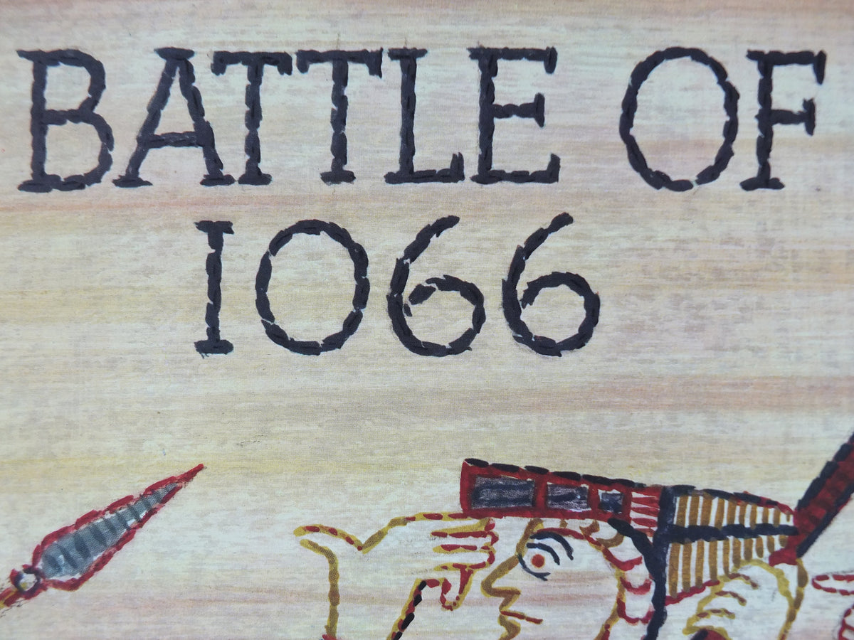 1066 Guinness Poster, 1966 Original, Bayeux Tapestry theme, Norman Invasion of Britain, Beer advertising campaign, retro wall art decor