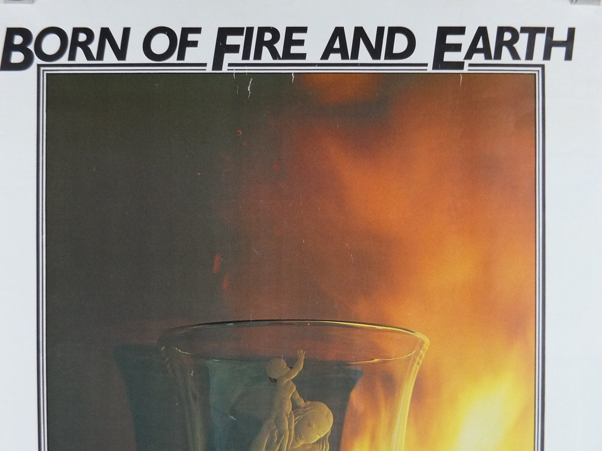 1986 The Turner Museum of Glass Poster, 20th Century Glass, Born of Fire and Earth, Usher Gallery Lincoln, Exhibition wall art decor