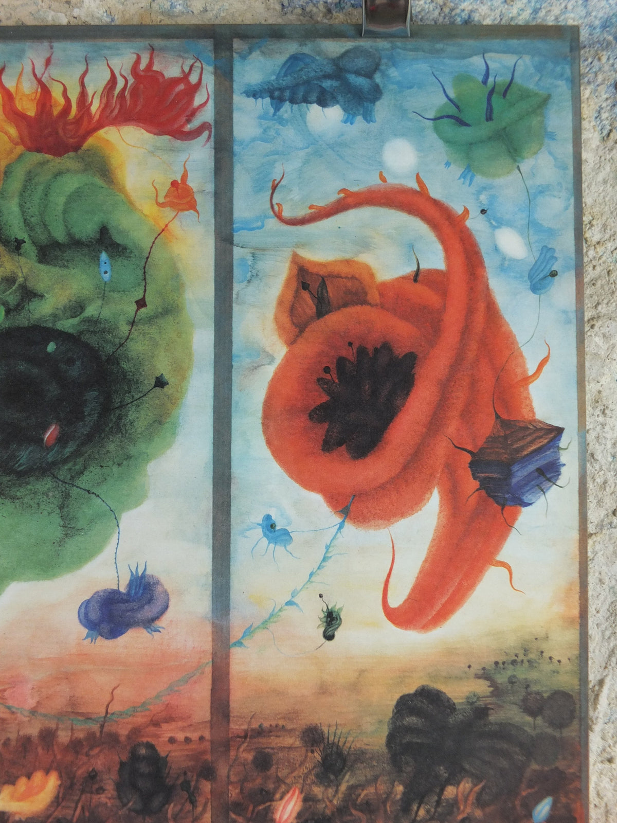 1964 Arik Brauer Poster, Watercolours, Aquarelles, Vienna School of Fantastic Realism, amazing condition, Austrian painter, wall art decor