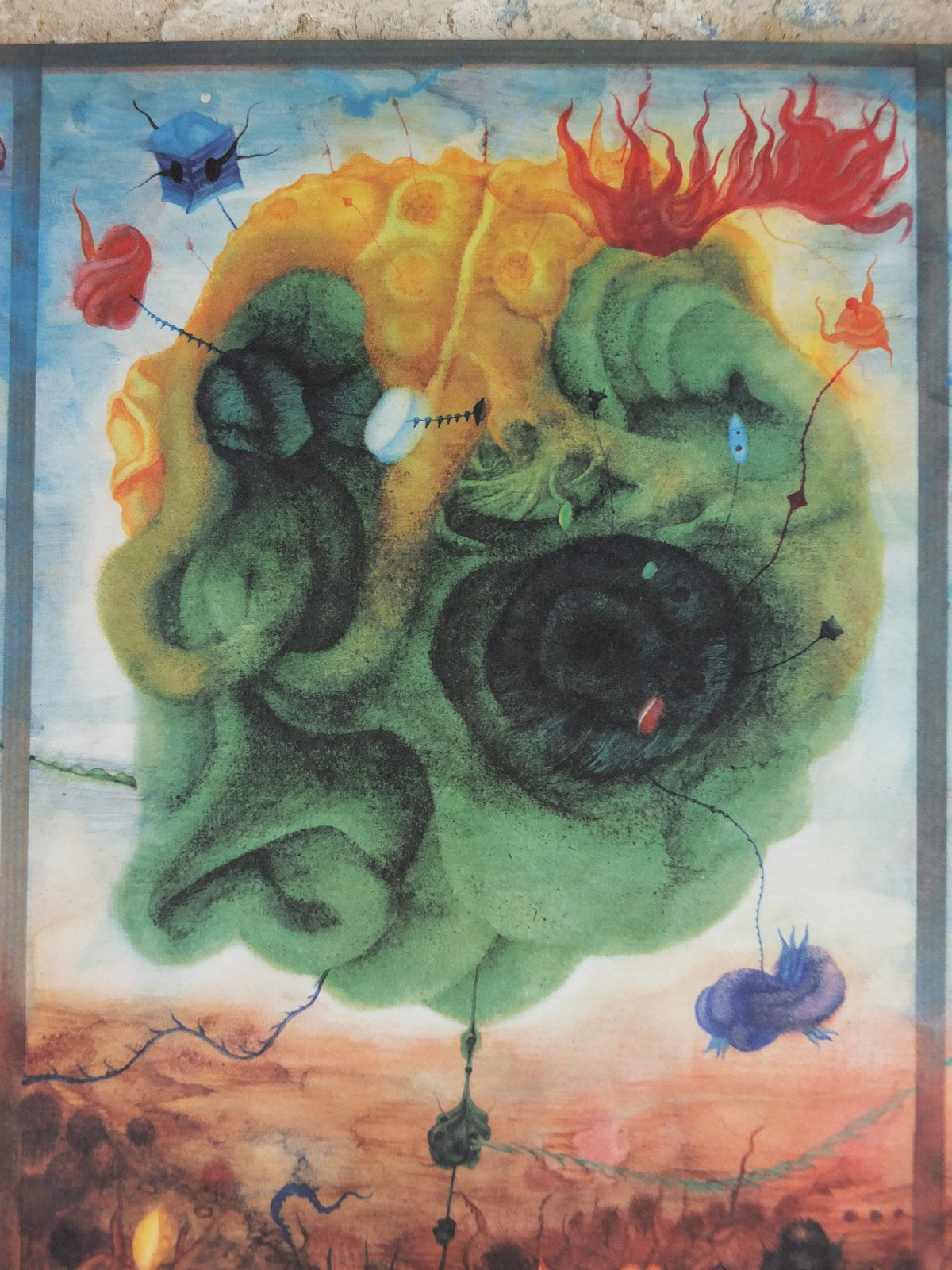1964 Arik Brauer Poster, Watercolours, Aquarelles, Vienna School of Fantastic Realism, amazing condition, Austrian painter, wall art decor