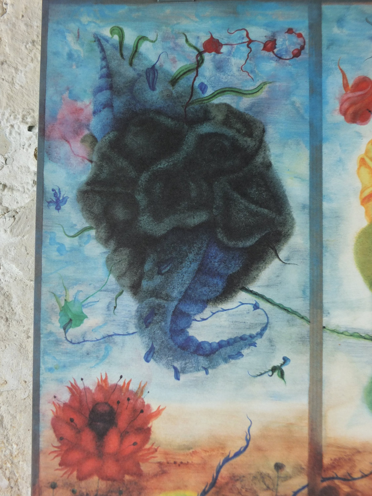 1964 Arik Brauer Poster, Watercolours, Aquarelles, Vienna School of Fantastic Realism, amazing condition, Austrian painter, wall art decor