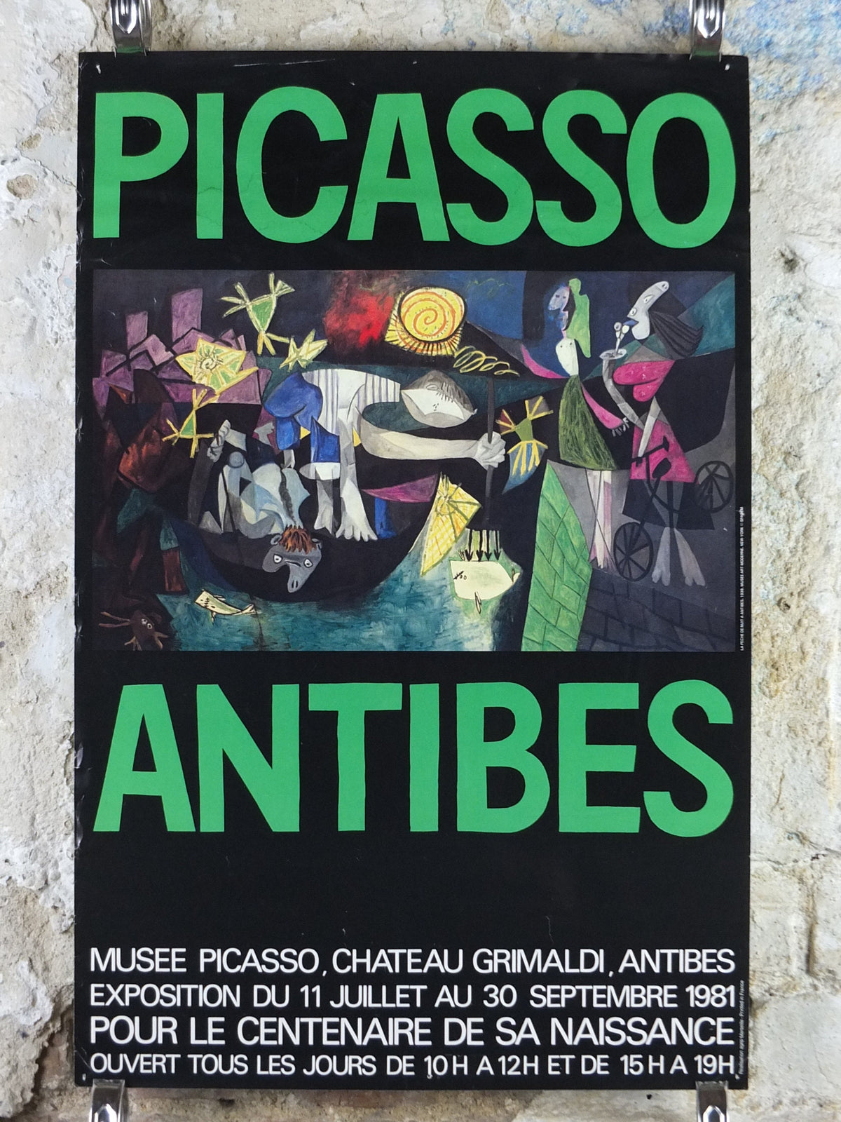 1981 Pablo Picasso Poster, Night fishing at the Antibes, MoMa Period Surrealism, Spanish painter, wall art decor