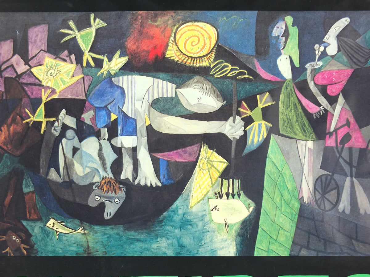 1981 Pablo Picasso Poster, Night fishing at the Antibes, MoMa Period Surrealism, Spanish painter, wall art decor