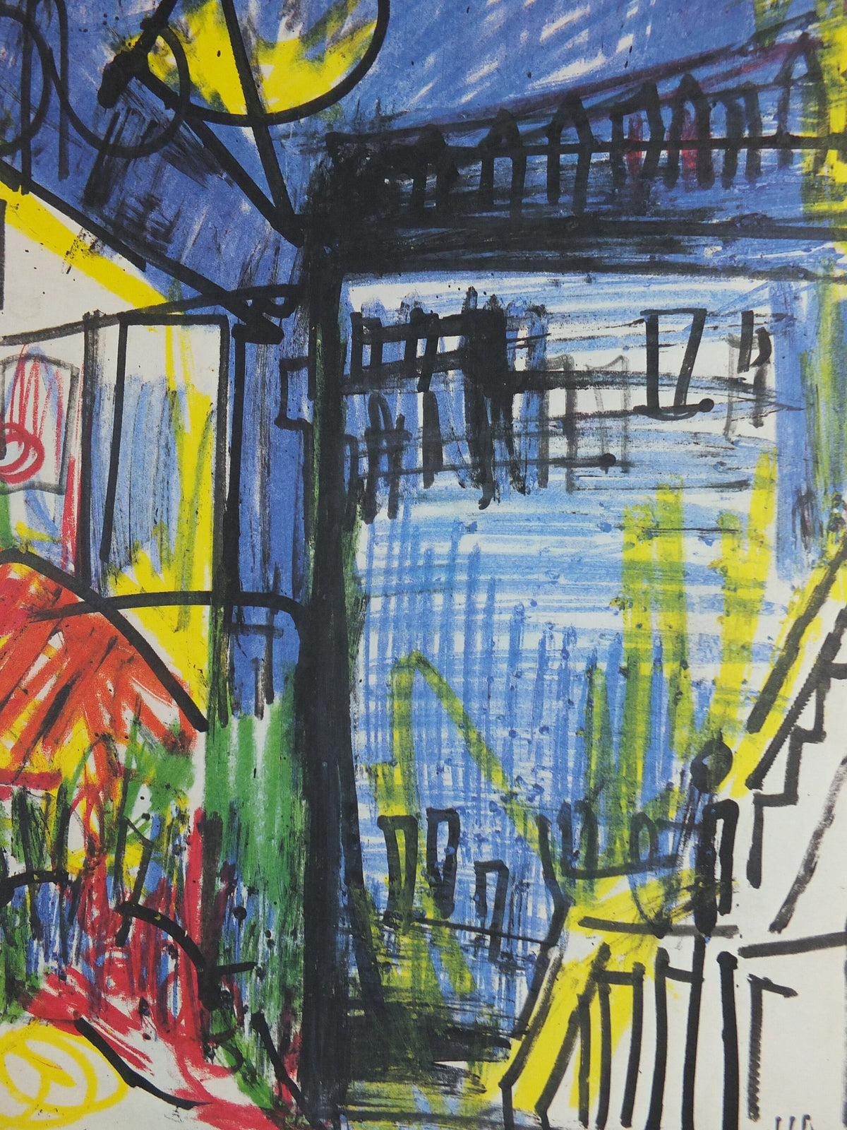 1980 Hans Hofmann Poster, Landscape in pastel crayon, Works on Paper, Pace Columbus Ohio, German American painter, wall art decor