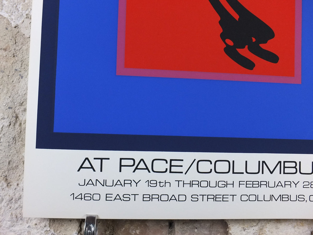 1972 Ernest Trova Poster, Falling Man in bright bold color, Pace Columbus Ohio, amazing condition, American sculpture painter wall art decor