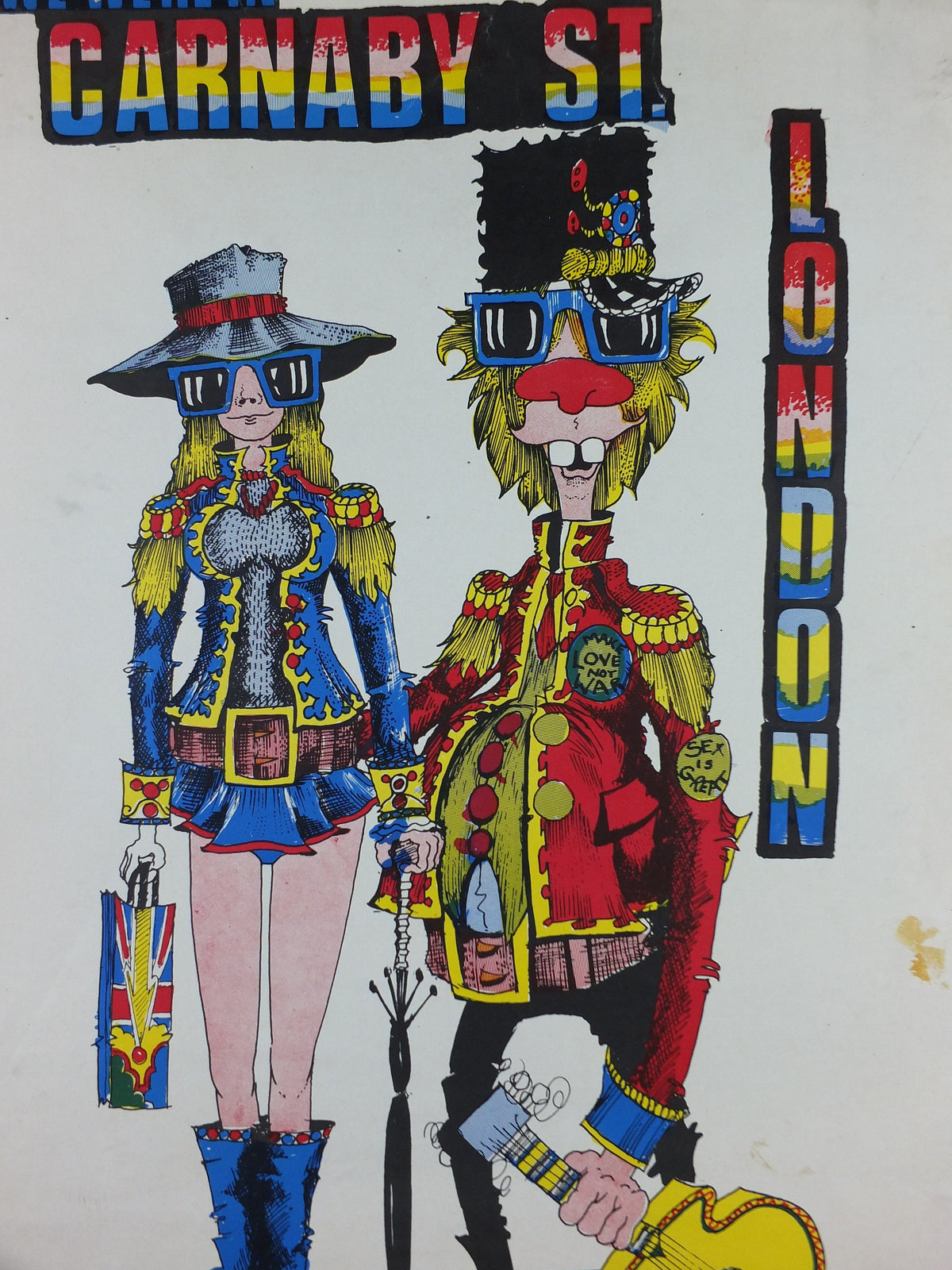 1967 Carnaby Street Poster, I was Lord Kitchener's Valet, by Hans, psychedelic swinging sixties, fashion Advertising, wall art decor