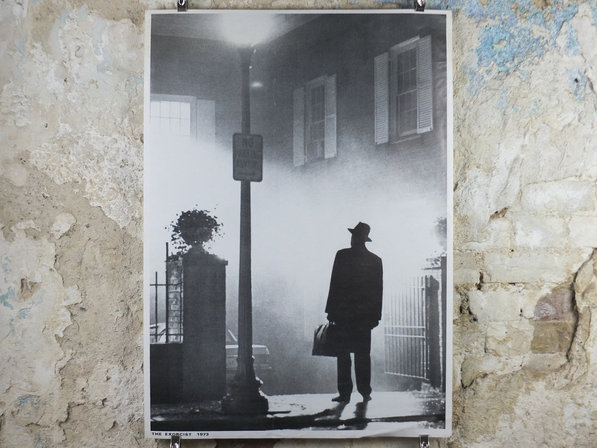 1973 The Exorcist Poster, The famous silhouette of Lankester Merrin the priest, movie cinema memorabilia, wall art decor
