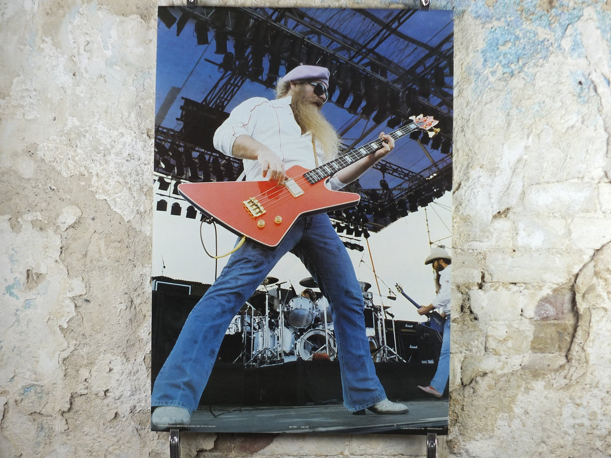 1984 ZZ Top Poster, licenced to Anabas AA136, blues hard rock, band music, wall art decor