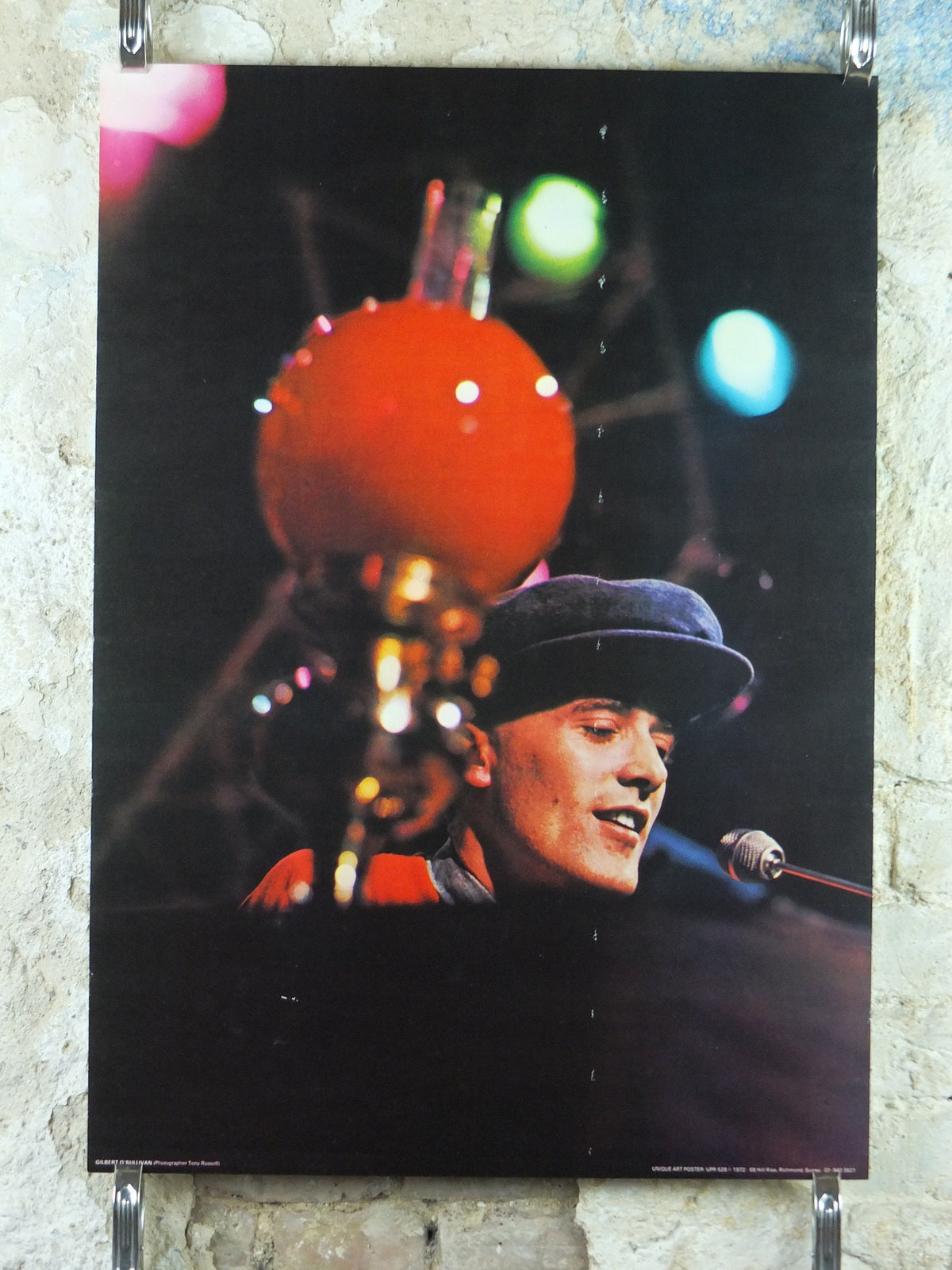 1972 Gilbert O'Sullivan Poster, piano in the lights, soft rock, pop, easy listening, band music, wall art decor