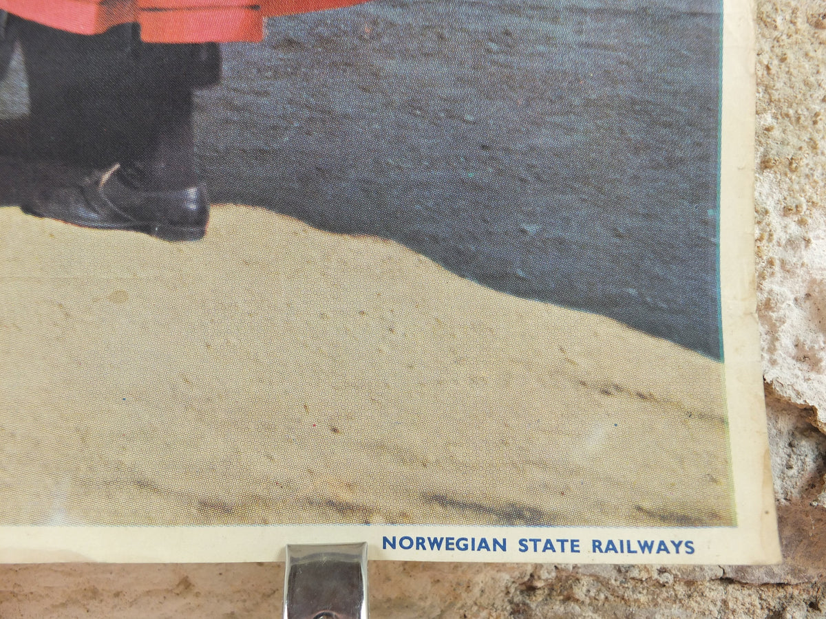 1961 Norway Norsk Folkemuseum Poster, Ose Setesdal, Norway Travel Association & Norwegian State Railways, tourism vacation wall art decor