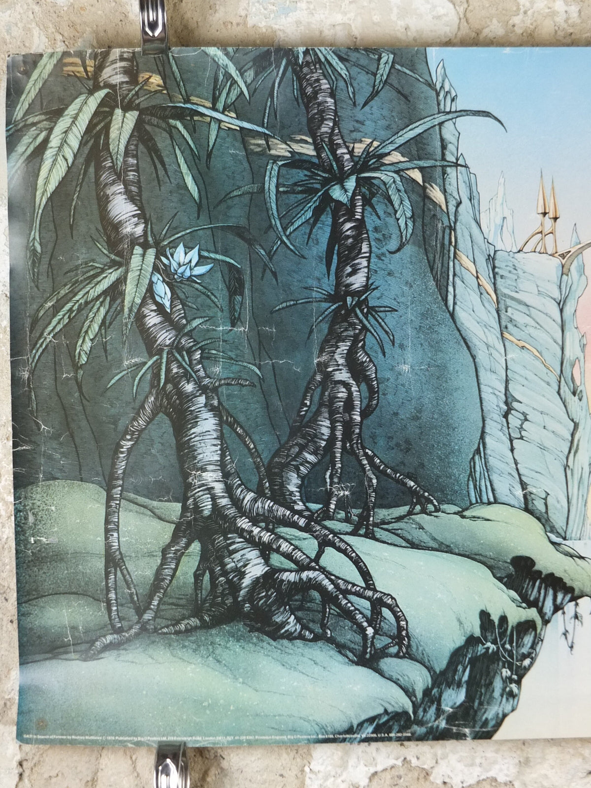 1976 In Search of Forever Poster, epic adventure quest art by Rodney Matthews, Big O Posters, fantasy wall art decor