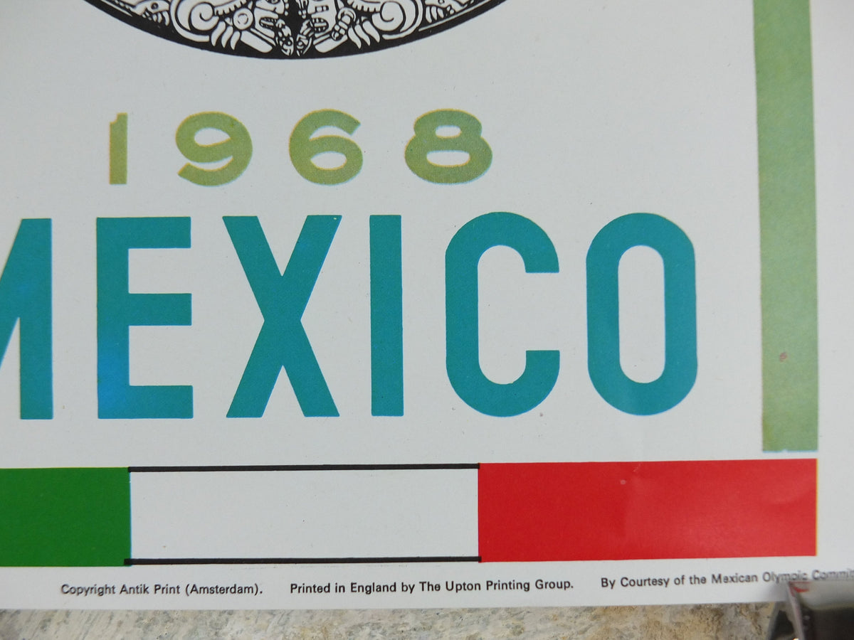 Vintage Olympic Games Mexico City Mexico Poster rings sports sport international summer wall art reprint 1970s